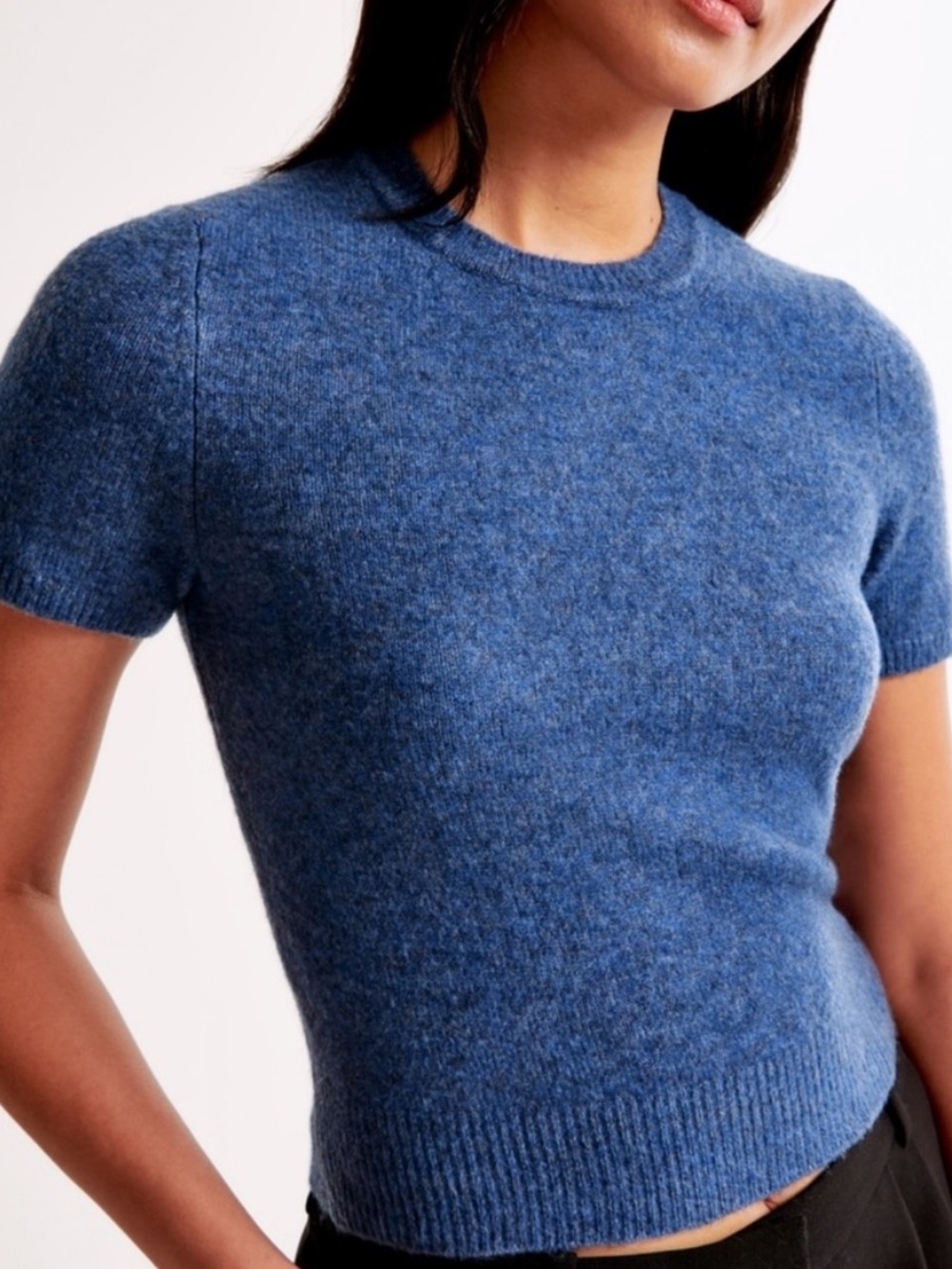 Abercrombie & Fitch Marled Blue Sweater Tee, M